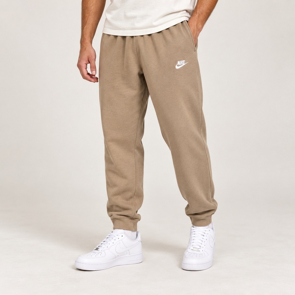 Nike Club Fleece Joggers Mens Large Khaki Tan Sweatpants Athleisure Casual